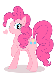 Size: 765x1020 | Tagged: safe, artist:zat, pinkie pie, earth pony, pony, g4, cute, diapinkes, female, heart, mare, one eye closed, pixiv, simple background, solo, white background, wink