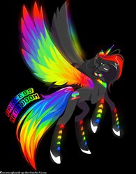 Size: 996x1280 | Tagged: safe, artist:toxicneonshayde, oc, oc only, oc:princess neon boom, alicorn, original species, pony, alicorn oc, neon pony