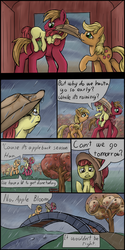 Size: 1500x3000 | Tagged: safe, artist:morevespenegas, apple bloom, applejack, big macintosh, earth pony, pony, g4, comic, male, rain, silver linings, stallion