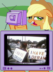 Size: 563x768 | Tagged: safe, applejack, g4, deram, draem, exploitable meme, meme, misspelling, tv meme