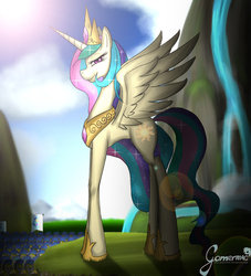 Size: 1000x1100 | Tagged: safe, artist:gamermac, princess celestia, g4, army, banner, royal guard