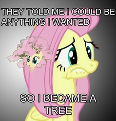 Size: 543x571 | Tagged: safe, fluttershy, g4, fluttertree, meme, tree