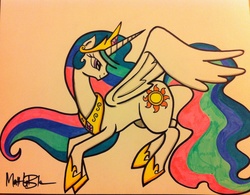 Size: 2442x1907 | Tagged: safe, artist:brony2brony, princess celestia, pony, g4, female, solo, traditional art