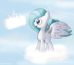 Size: 2600x2293 | Tagged: safe, artist:erthilo, oc, oc only, pegasus, pony, cloud, cloudy, happy, sky, smiling, solo