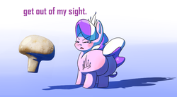 Size: 1185x655 | Tagged: safe, artist:secretgoombaman12345, diamond tiara, ask chubby diamond, g4, ask, butt, fat, large butt, mushroom, plot, solo, tumblr