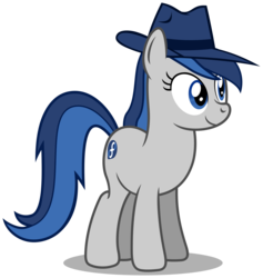 Size: 4825x5089 | Tagged: safe, artist:mawscm, earth pony, pony, g4, absurd resolution, fedora, fedora (os), female, hat, linux, mare, simple background, smiling, solo, tail, transparent background