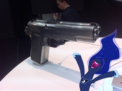 Size: 1024x766 | Tagged: safe, princess luna, g4, gun, irl, photo, pistol, the fun has been doubled, the gun has been doubled