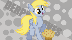 Size: 1920x1080 | Tagged: safe, artist:sonicrainboomftw, derpy hooves, pegasus, pony, g4, female, mare, muffin, solo, wallpaper