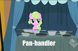 Size: 1138x742 | Tagged: safe, edit, edited screencap, screencap, daisy, flower wishes, pony, family appreciation day, g4, cropped, female, hub logo, image macro, pun, puns in the comments, solo, visual pun