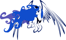 Size: 3368x2042 | Tagged: safe, artist:up1ter, princess luna, alicorn, pony, g4, female, hooves, horn, jewelry, lineart, mare, minimalist, regalia, simple background, solo, spread wings, tiara, transparent background, wallpaper, wings