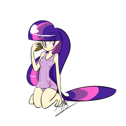 Size: 3000x3000 | Tagged: safe, artist:red-poni, twilight sparkle, human, g4, clothes, female, humanized, one-piece swimsuit, school swimsuit, skinny, solo, swimsuit, thin