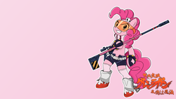 Size: 3400x1913 | Tagged: safe, artist:misterbrony, pinkie pie, g4, crossover, tengen toppa gurren lagann, wallpaper, yoko littner