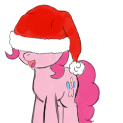 Size: 4000x4000 | Tagged: safe, artist:caumen, pinkie pie, earth pony, pony, g4, absurd resolution, female, hat, santa hat, solo