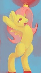 Size: 1024x1792 | Tagged: safe, artist:docwario, fluttershy, pony, g4, bipedal, female, no tail, solo