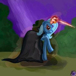 Size: 800x800 | Tagged: safe, artist:malinetourmaline, trixie, pony, unicorn, g4, cape, clothes, female, magic, mare, solo