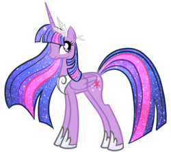 Size: 790x700 | Tagged: safe, artist:spock-sickle, twilight sparkle, alicorn, pony, g4, ethereal mane, female, hoof shoes, mare, peytral, simple background, solo, starry mane, transparent background, twilight sparkle (alicorn), ultimate twilight