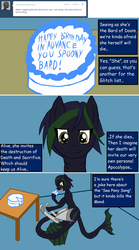 Size: 1024x1846 | Tagged: safe, artist:lunaprotege, artist:zeroblue4, oc, oc only, merpony, ask sburb ponies, ask, cake, robot legs, tumblr