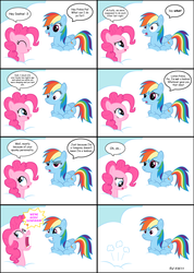 Size: 1201x1685 | Tagged: safe, artist:danleman14, pinkie pie, rainbow dash, g4, comic, female, lesbian, ship:pinkiedash, shipping