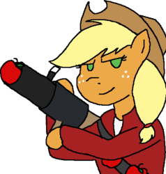 Size: 465x489 | Tagged: safe, applejack, g4, soldier, soldier (tf2), team fortress 2