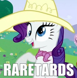 Size: 930x942 | Tagged: safe, rarity, pony, g4, derp, hat, image macro, solo