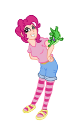 Size: 471x785 | Tagged: safe, artist:betoheavy, pinkie pie, human, g4, clothes, female, humanized, simple background, transparent background