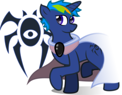 Size: 900x697 | Tagged: safe, artist:wolf-walrus, oc, duskmantle guildmage, house dimir, magic the gathering, ponified, simple background, solo, tiny turncoat, transparent background