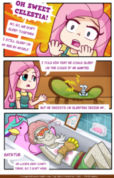 Size: 800x1244 | Tagged: dead source, safe, artist:php13, angel bunny, discord, fluttershy, princess celestia, g4, ask, comic, customized toy, ducklestia, humanized, livingwithdiscord