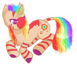 Size: 900x767 | Tagged: safe, artist:aisuroma, oc, oc only, pony, unicorn, mullet, rainbow hair