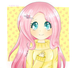 Size: 937x852 | Tagged: safe, artist:tany-lu, fluttershy, human, g4, humanized, solo