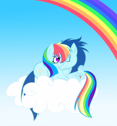 Size: 900x965 | Tagged: safe, artist:xpastel-strawberry, rainbow dash, soarin', g4, cloud, cuddling, female, male, rainbow, ship:soarindash, shipping, snuggling, straight