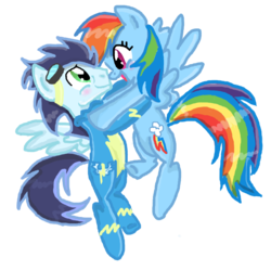 Size: 741x737 | Tagged: safe, artist:lovelye, rainbow dash, soarin', g4, female, male, ship:soarindash, shipping, simple background, straight, transparent background