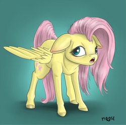 Size: 1280x1271 | Tagged: safe, artist:cynicalmoose, fluttershy, pony, g4, female, solo, wings