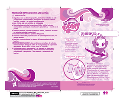 Size: 1429x1154 | Tagged: safe, princess skyla, g4, official, battery, diagram, female, hasbro, instructions, newborn, so soft, spanish, text, toy