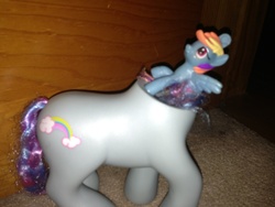 Size: 1280x960 | Tagged: safe, rainbow dash, rainbow dash (g3), g3, g4, evolution, g3 to g4, generation leap, irl, toy