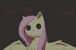 Size: 600x400 | Tagged: safe, artist:bi-polaroid, fluttershy, g4, creepy, hush now quiet now