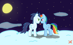 Size: 900x563 | Tagged: safe, artist:anxet, rainbow dash, soarin', g4, female, male, ship:soarindash, shipping, straight