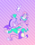 Size: 700x900 | Tagged: safe, artist:x0x0-x0x0, angel bunny, discord, fluttershy, g4, abstract background, alice in wonderland, angel bunny is not amused, clothes, crossover, dress, female, limited palette, mad hatter, male, parody, tea, teacup