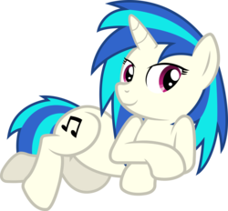 Size: 6976x6487 | Tagged: safe, artist:birthofthepheonix, dj pon-3, vinyl scratch, pony, unicorn, g4, absurd resolution, adorasexy, crossed arms, cute, cutie mark, female, hooves, horn, lying down, mare, sexy, simple background, smiling, solo, transparent background, vector
