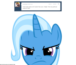 Size: 1050x900 | Tagged: safe, artist:navitaserussirus, trixie, asktwixiegenies, g4, simple background, solo, transparent background, unamused