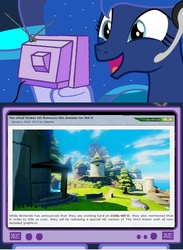 Size: 563x771 | Tagged: safe, princess luna, gamer luna, g4, exploitable meme, meme, television, the legend of zelda, the legend of zelda: the wind waker, tv meme, wii u