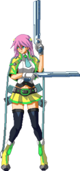 Size: 206x440 | Tagged: safe, fluttershy, g4, blazblue, chrono phantasma, noel vermillion, palette swap, recolor, sprite