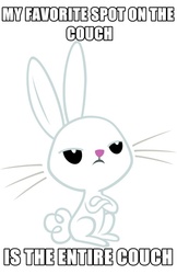 Size: 500x770 | Tagged: safe, angel bunny, g4, image macro, simple background, sitting, solo, text, white background