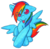 Size: 1477x1439 | Tagged: safe, artist:sinclair2013, rainbow dash, pegasus, pony, g4, :p, colored pupils, eye clipping through hair, female, simple background, solo, tongue out, traditional art, transparent background