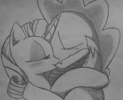 Size: 1452x1180 | Tagged: safe, artist:sabellion, rarity, spike, dragon, pony, unicorn, g4, duo, female, kiss on the lips, kissing, mare, older, ship:sparity, shipping, traditional art