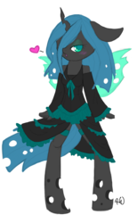 Size: 1024x1664 | Tagged: safe, artist:sinclair2013, queen chrysalis, changeling, changeling queen, anthro, unguligrade anthro, g4, cute, cutealis, female, heart, simple background, solo, transparent background