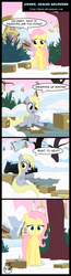 Size: 699x2688 | Tagged: safe, artist:toxic-mario, derpy hooves, fluttershy, pegasus, pony, g4, comic, female, mare, pun, snow