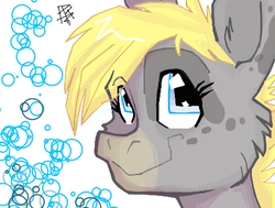 Size: 450x340 | Tagged: safe, artist:pkelton, oc, briskby, bubble, damuro, inky dinky donkey, ponified