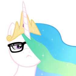 Size: 1000x1000 | Tagged: safe, artist:furflux, princess celestia, alicorn, pony, g4, female, frown, glasses, hipster, mare, simple background, solo, transparent background, vector
