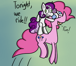 Size: 1150x1000 | Tagged: safe, artist:oneandamerf, pinkie pie, sweetie belle, g4, ask, sillybelle