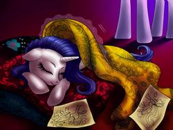 Size: 2000x1500 | Tagged: safe, artist:dragonfly, rarity, twilight sparkle, g4, sleeping